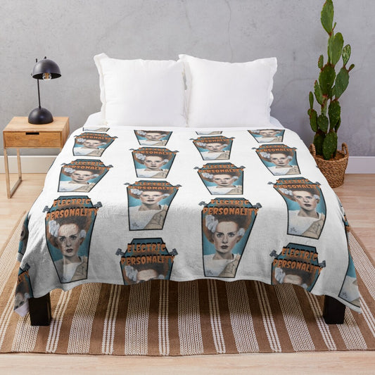 Plush blanket featuring the iconic Bride of Frankenstein character