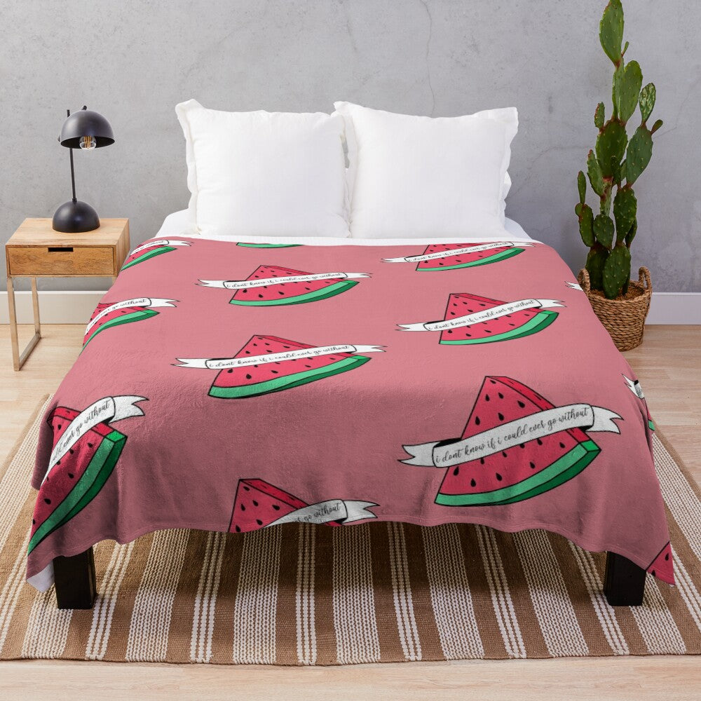 Watermelon sugar plush blanket with soft, cozy fabric