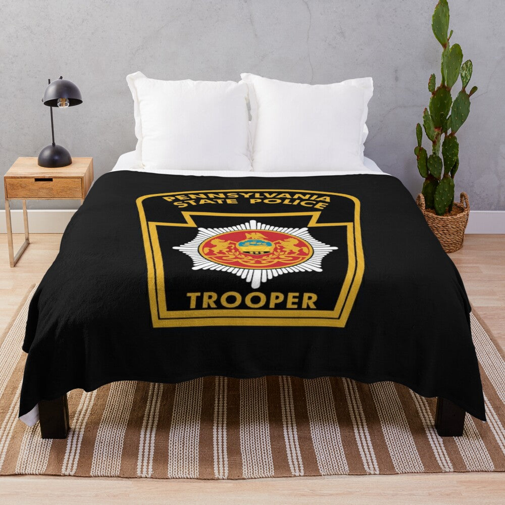 Plush Blanket with Pennsylvania State Police Inspired Design