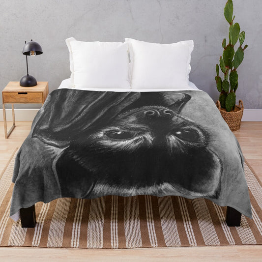 Cute baby bat plush blanket for snuggling