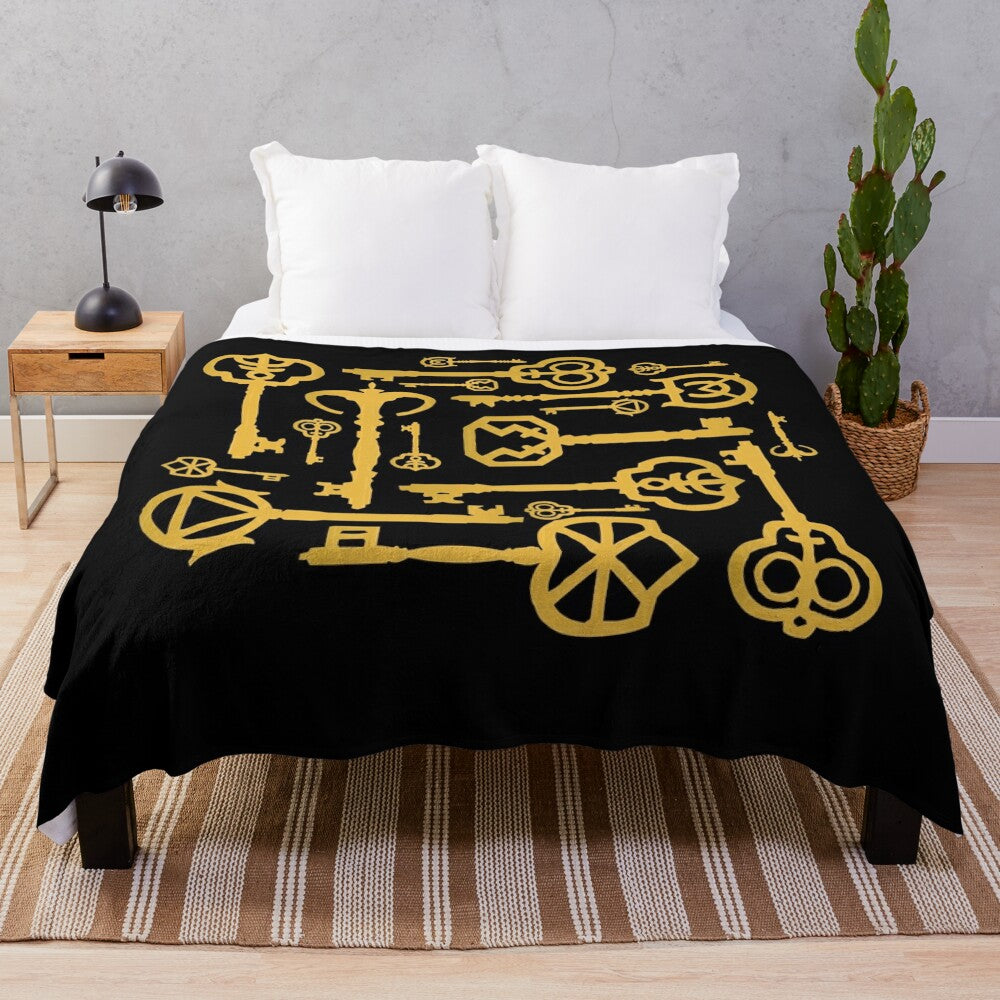 Retro plush blanket with magical fantasy design