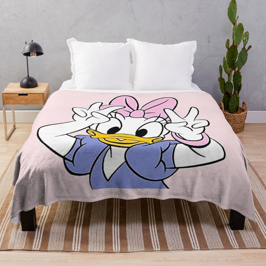 Daisy Duck inspired soft plush blanket