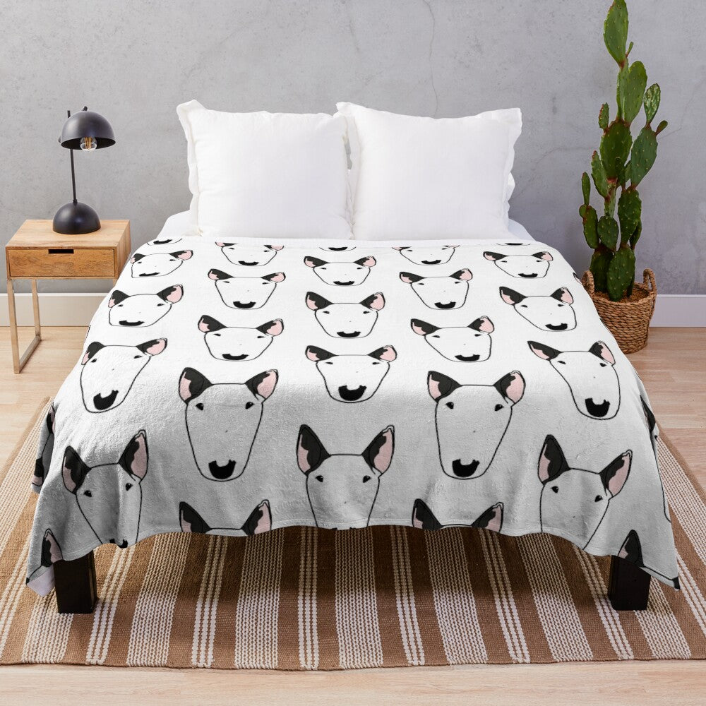 Watson the Bull Terrier Plush Blanket