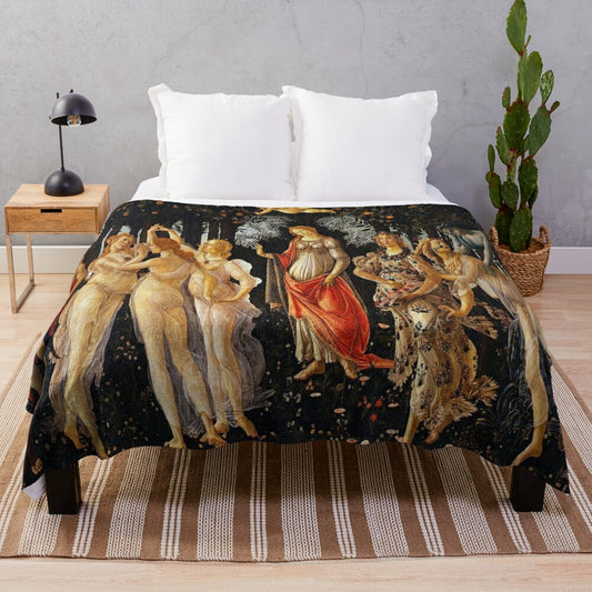 Plush blanket featuring Primavera by the Renaissance artist Sandro Botticelli