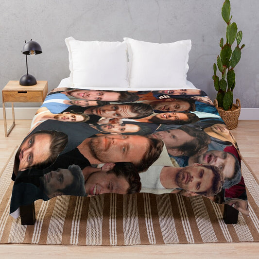 Sebastian Stan Photo Collage Plush Blanket