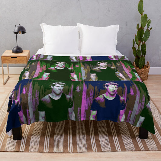 Vibrant pop art style blanket featuring a portrait of iconic actor Tom Cruise