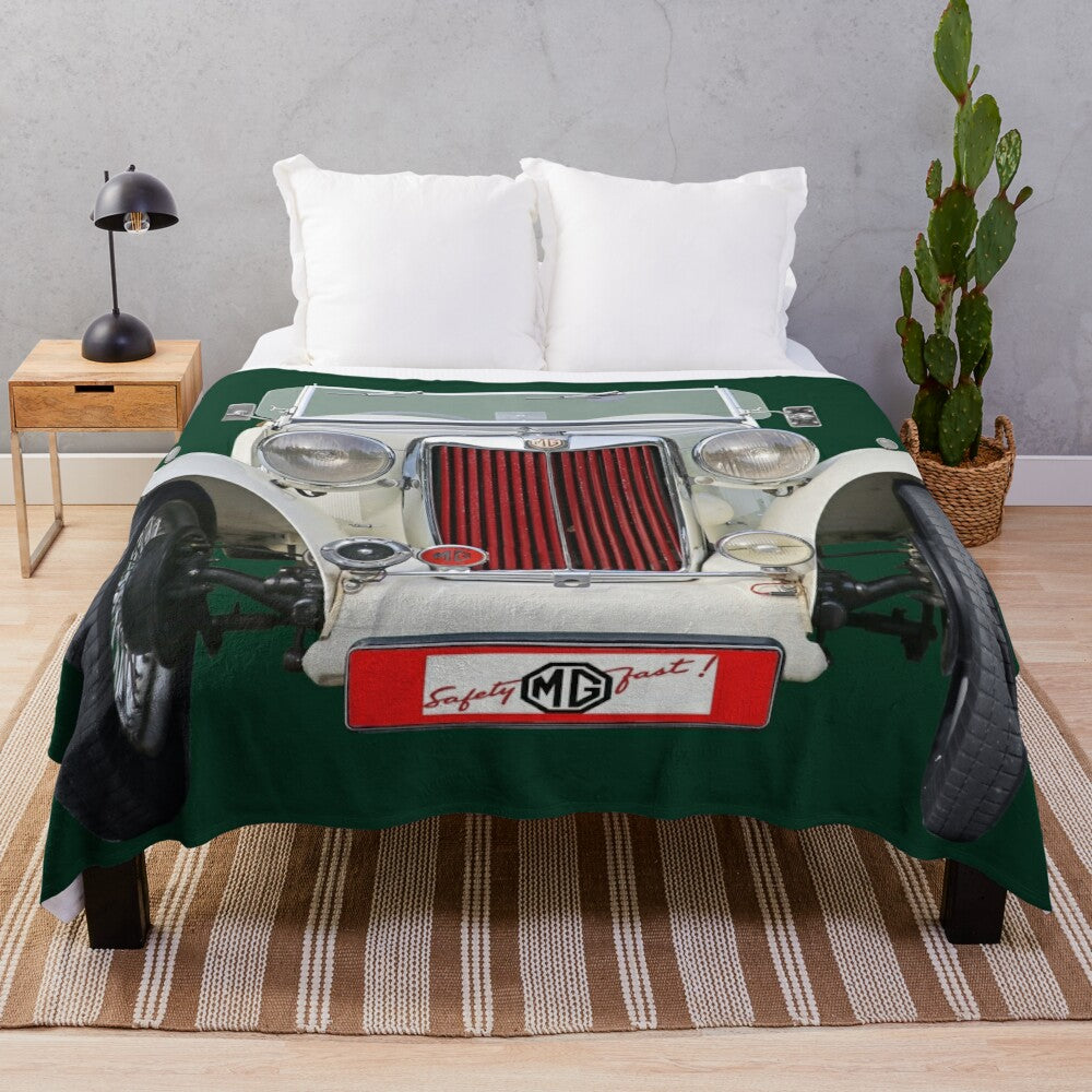 MG TC Classic Car Plush Blanket