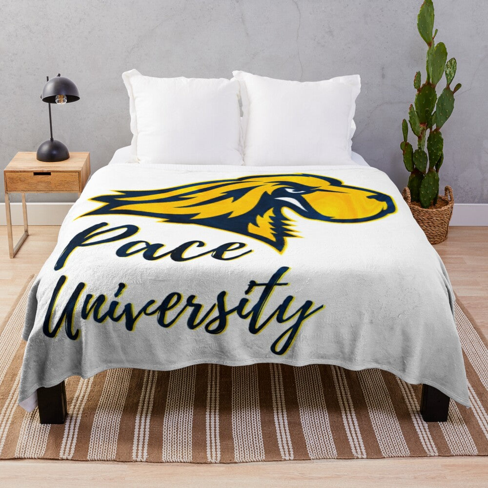 Cozy Pace University-inspired plush blanket