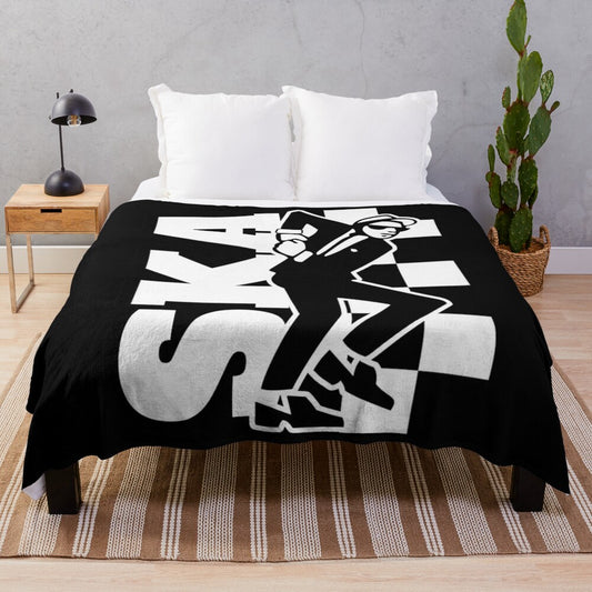 Colorful plush blanket with ska-inspired design