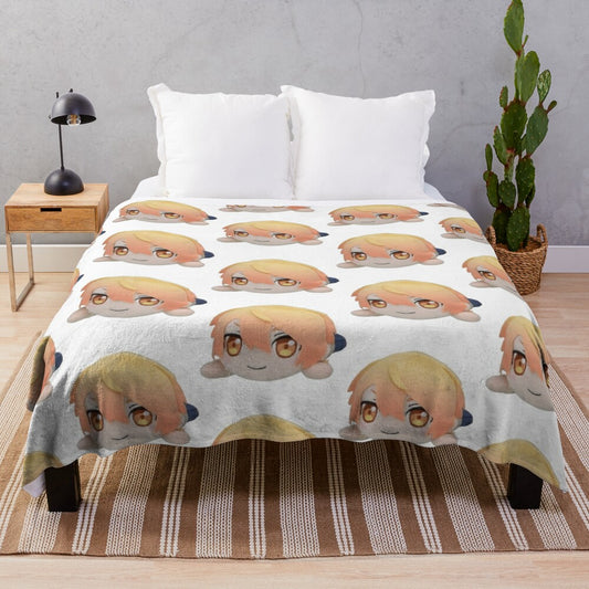 Tsukasa Tenma inspired plush blanket featuring Project Sekai characters