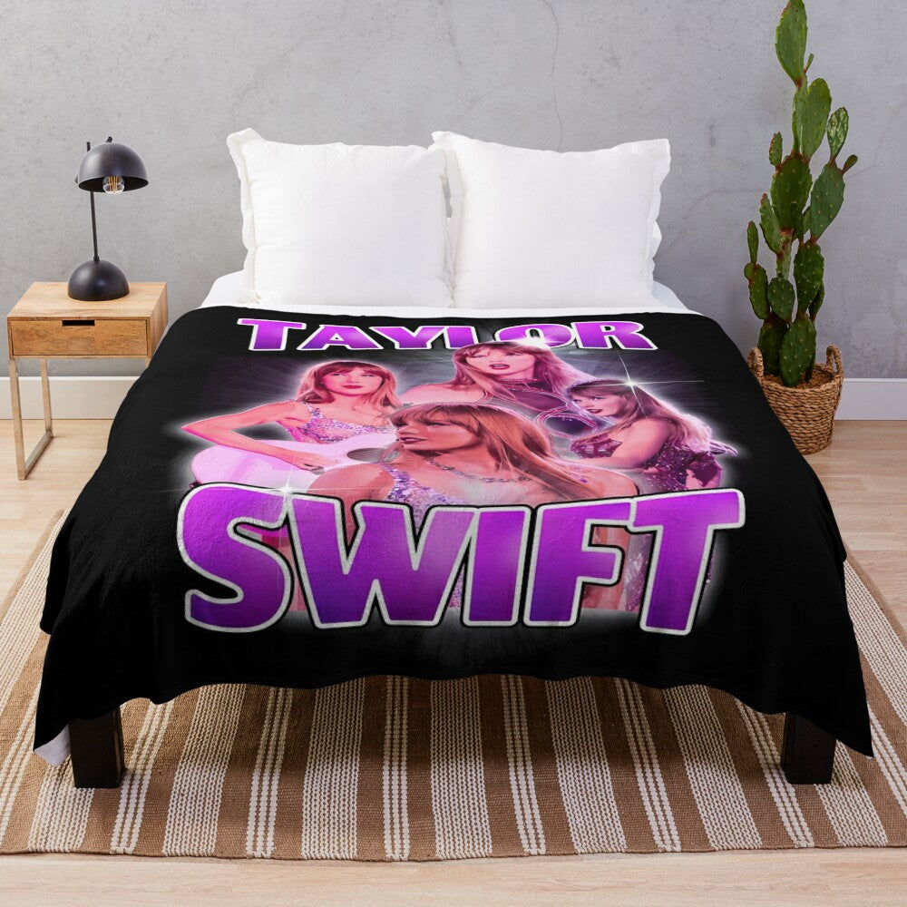 Vintage-style Taylor Swift inspired plush blanket