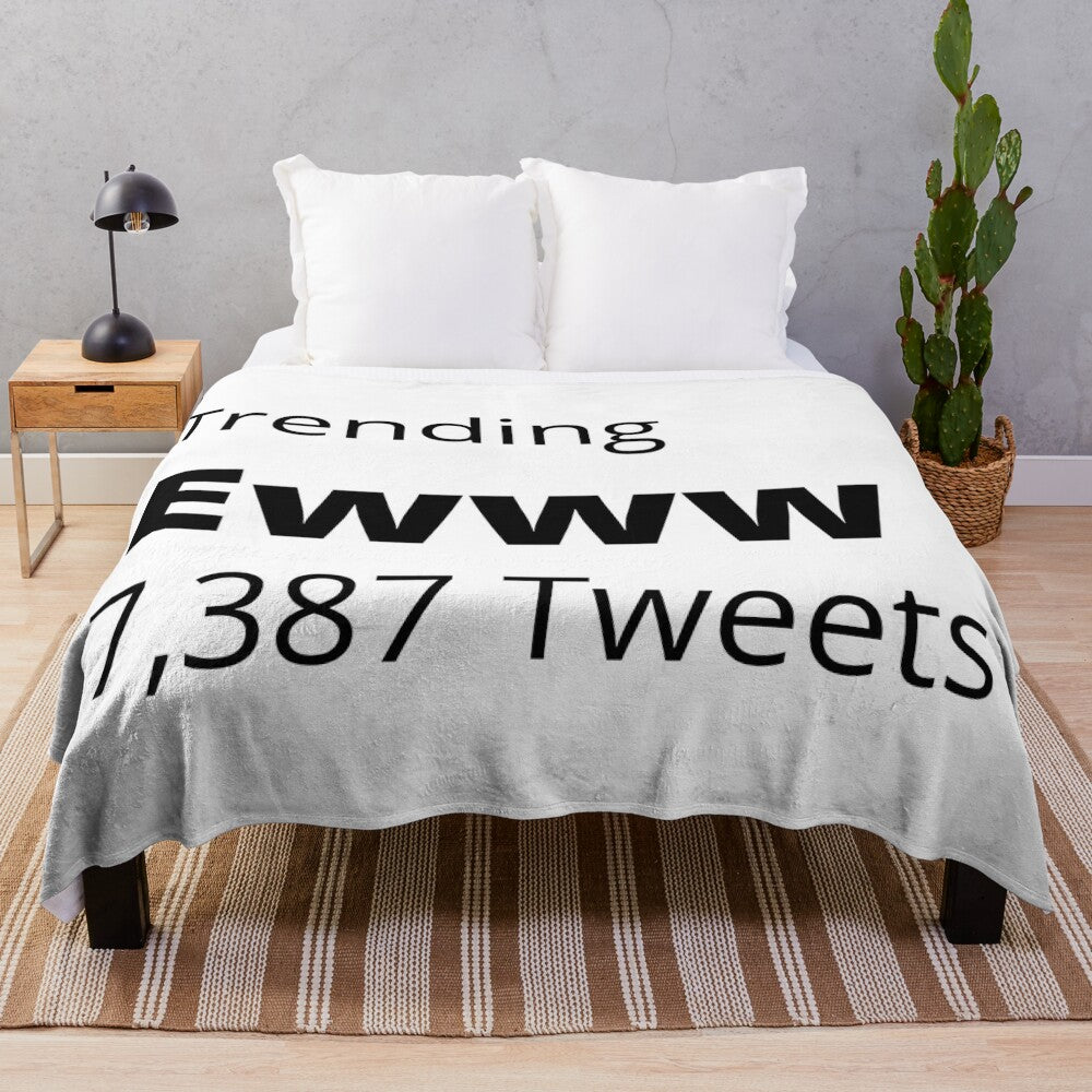 Stylish and trendy plush blanket featuring a unique graphic design