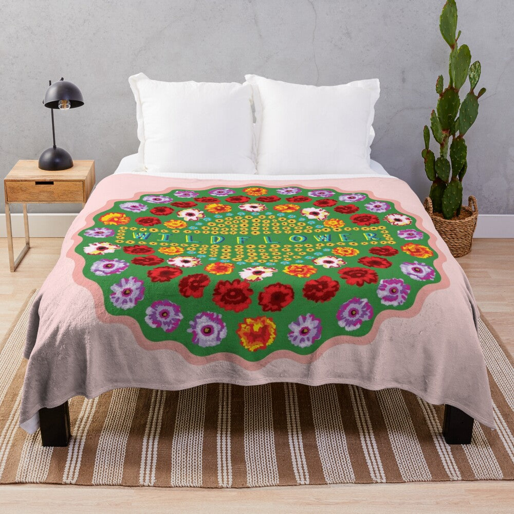 Plush floral-patterned blanket for cozy relaxation