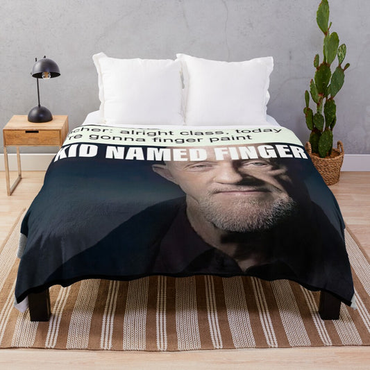 "Kid Named Finger" themed plush blanket with Breaking Bad meme design