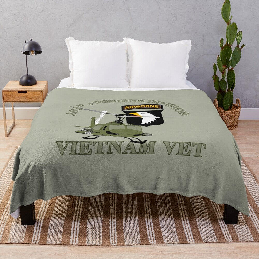 101st Airborne Division Vietnam Veteran Plush Blanket