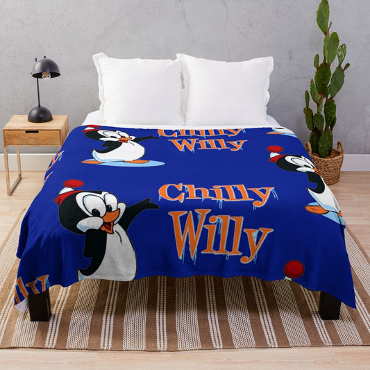 Vintage-style Chilly Willy plush blanket in a cozy, soft design