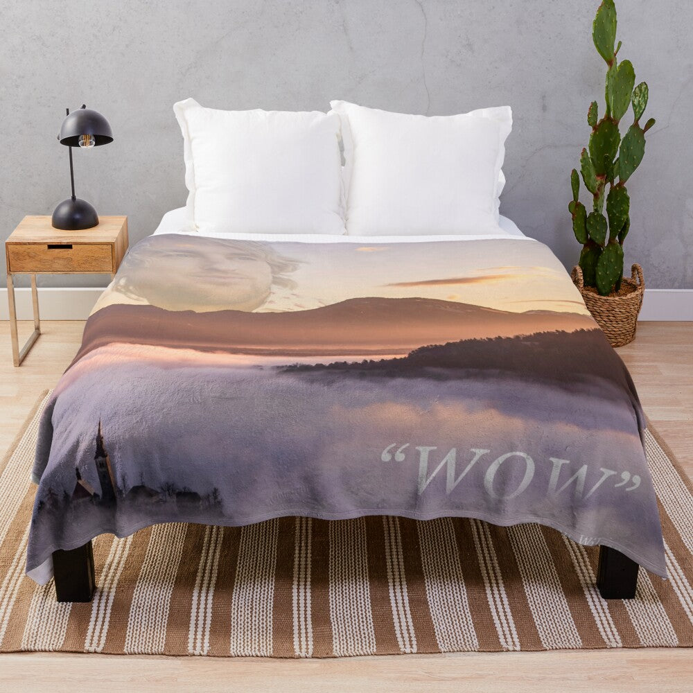 Owen Wilson "Wow" themed plush blanket