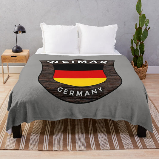 Weimar Germany inspired plush blanket with German flag design