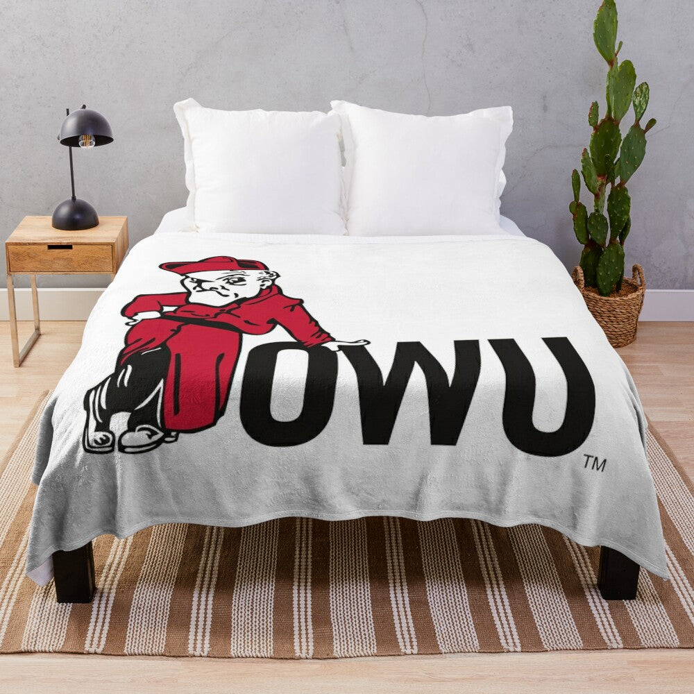 Ohio Wesleyan Battling Bishops college plush blanket