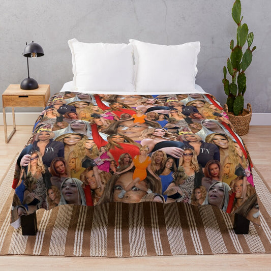 Wendy In Repeat collage-style plush blanket