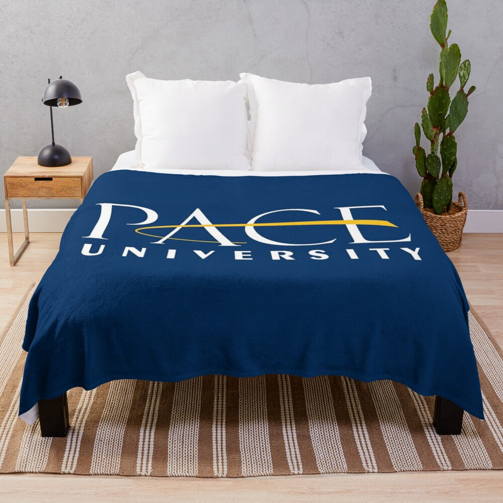 Pace University Plush Blanket with school logo