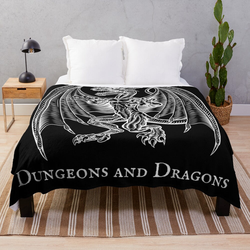 Dungeons and Dragons inspired plush blanket