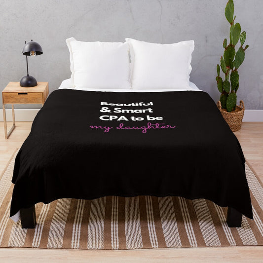 Plush blanket with "Proud Mom" design celebrating the CPA journey