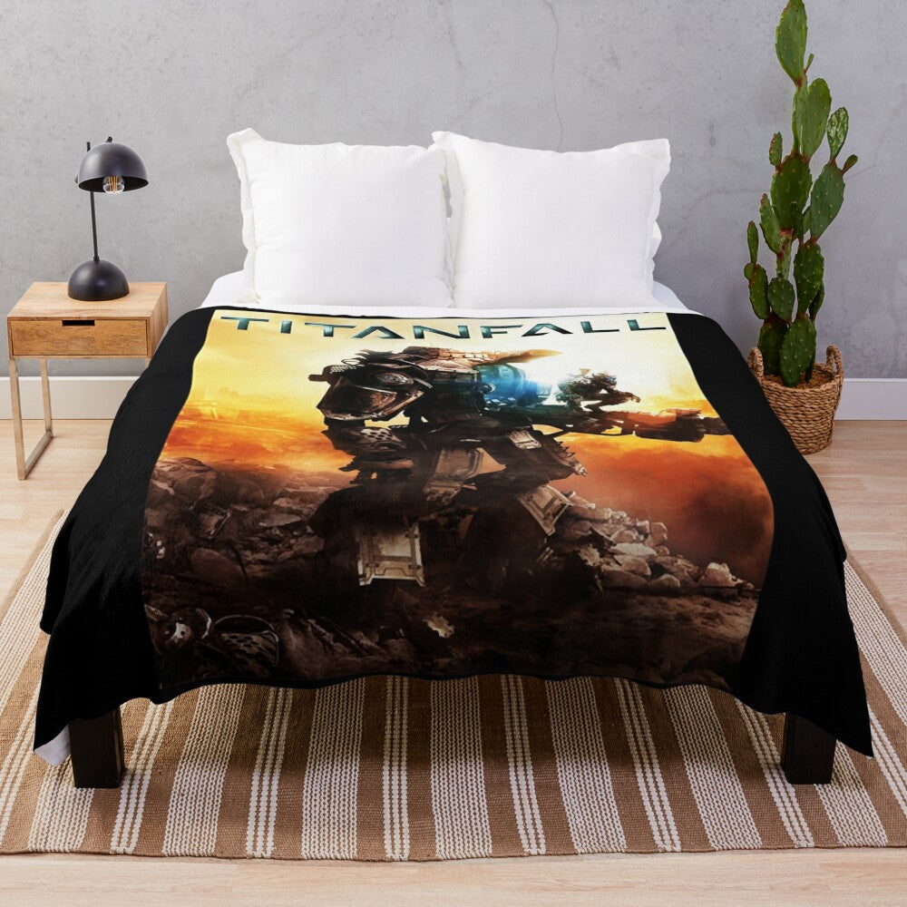 Music and Titanfall-inspired plush blanket for gaming fans