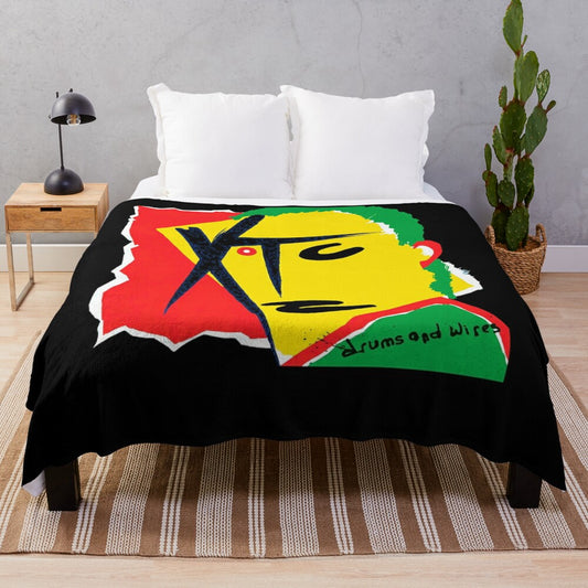 Drums and Wires Plush Blanket featuring XTC album art