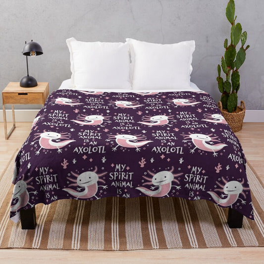 Cute and cuddly axolotl plush blanket with whimsical design