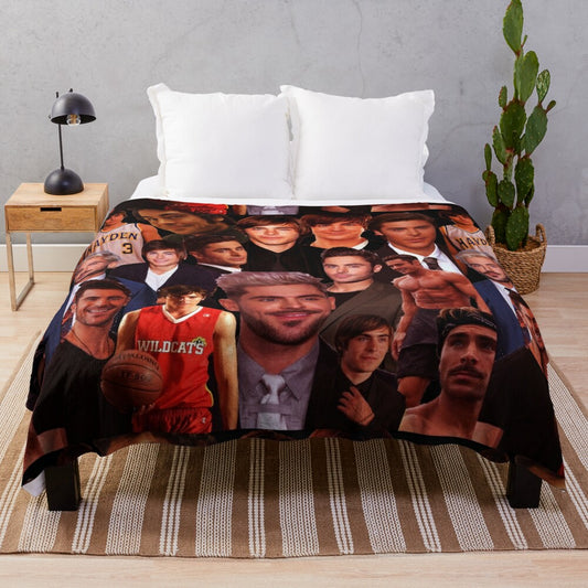 Zac Efron Collage Design Plush Blanket