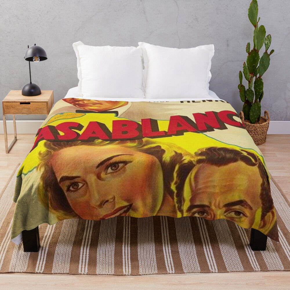 Vintage-Inspired Casablanca 1942 Plush Blanket