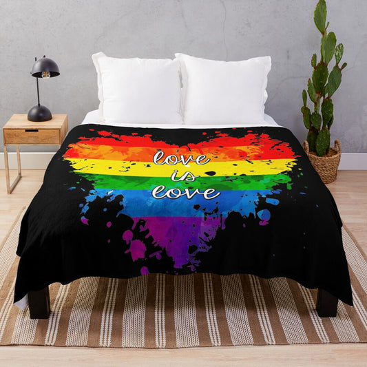 Colorful love is love plush blanket