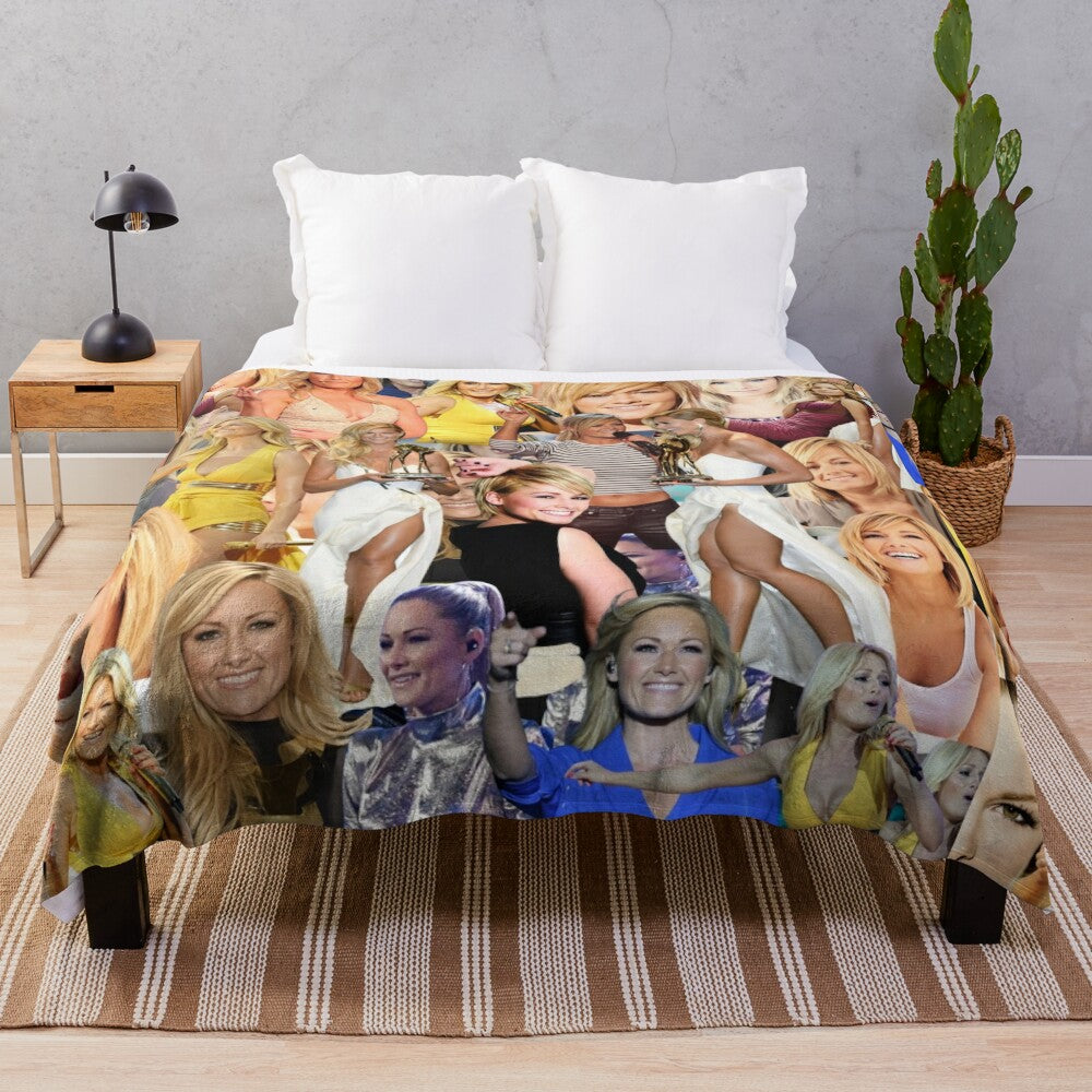 Helene Fischer German Pop Singer Abstract Collage Pattern Plush Blanket