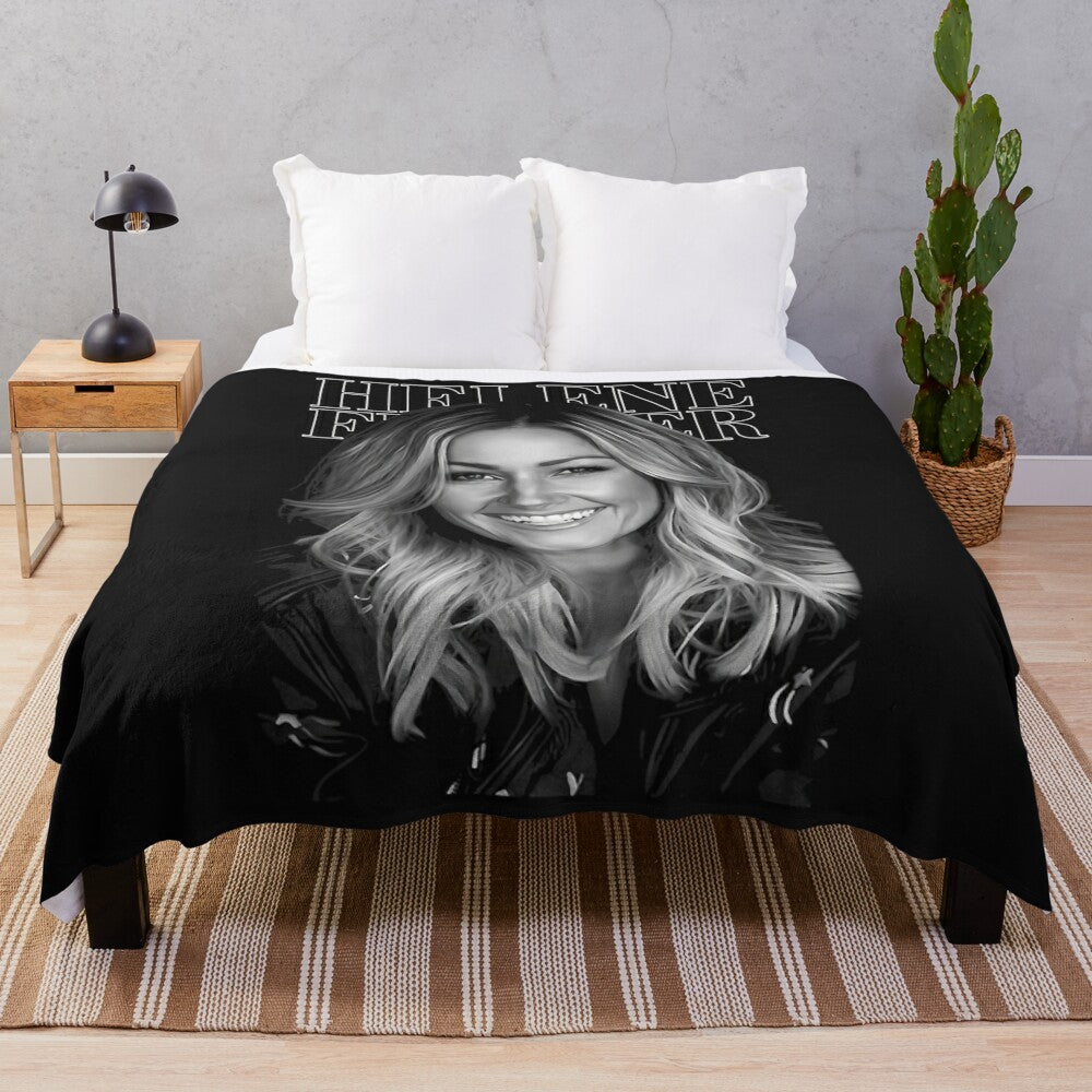 Helene Fischer Plush Blanket with Vintage Collage Design