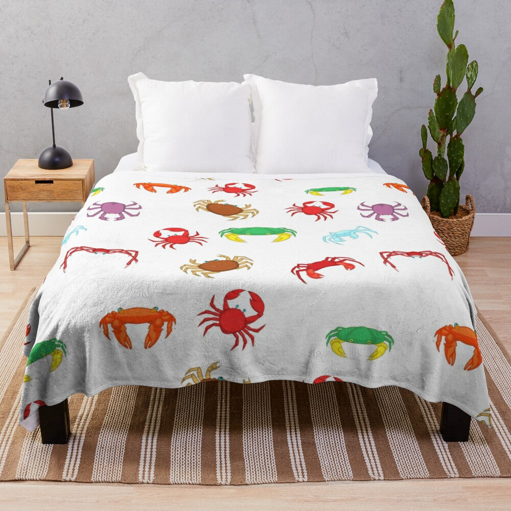 Cartoon crab pattern plush blanket