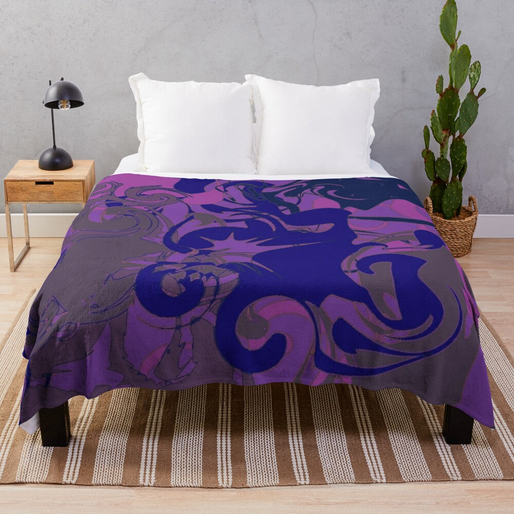 Colorful abstract pattern plush blanket for cozy winter warmth