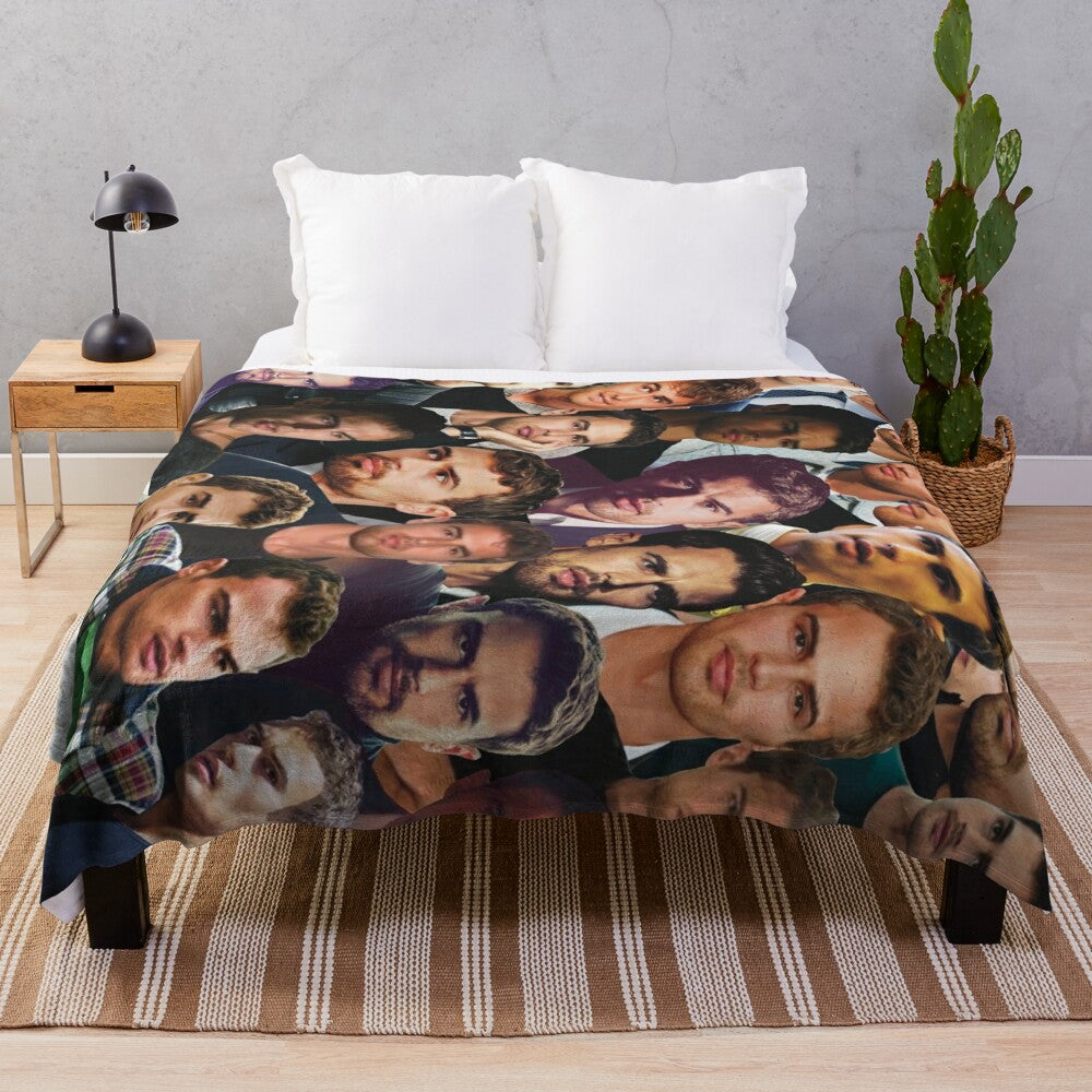 Theo James Inspired Photo Collage Plush Blanket