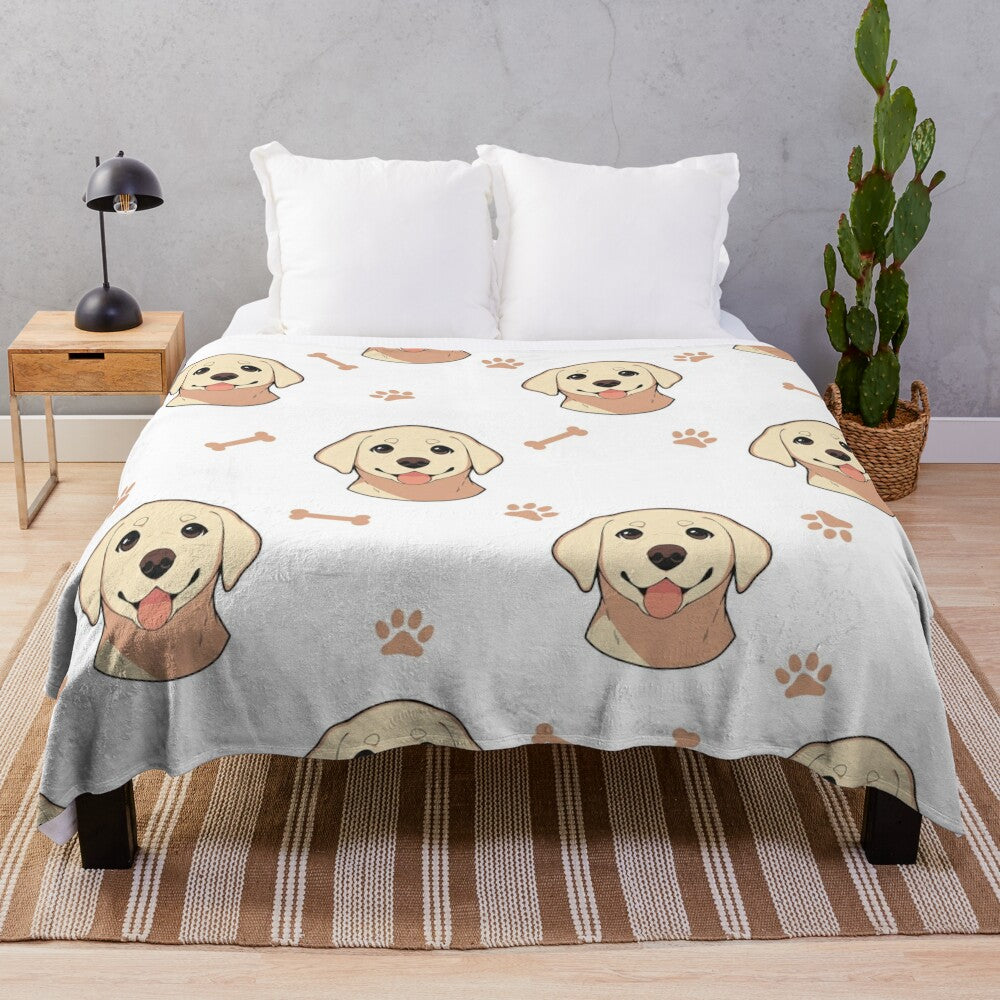 Labrador Retriever seamless pattern plush blanket