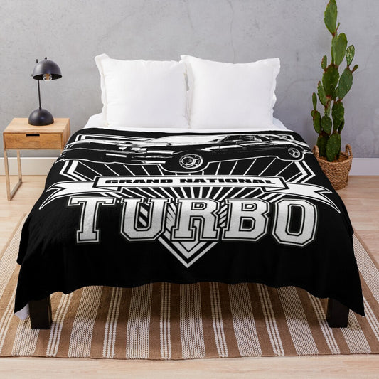 Plush blanket with Buick Grand National inspired design