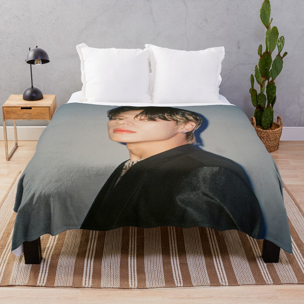 ATEEZ Wooyoung-themed plush blanket