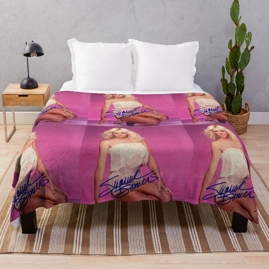 Vintage Suzanne Somers inspired plush blanket