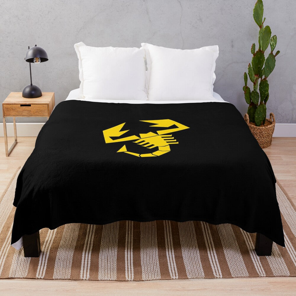 Abarth scorpion plush blanket for car enthusiasts