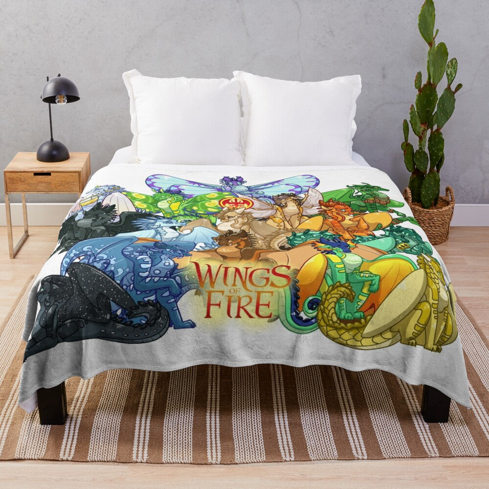 Wings of Fire inspired plush blanket with fantasy dragon design