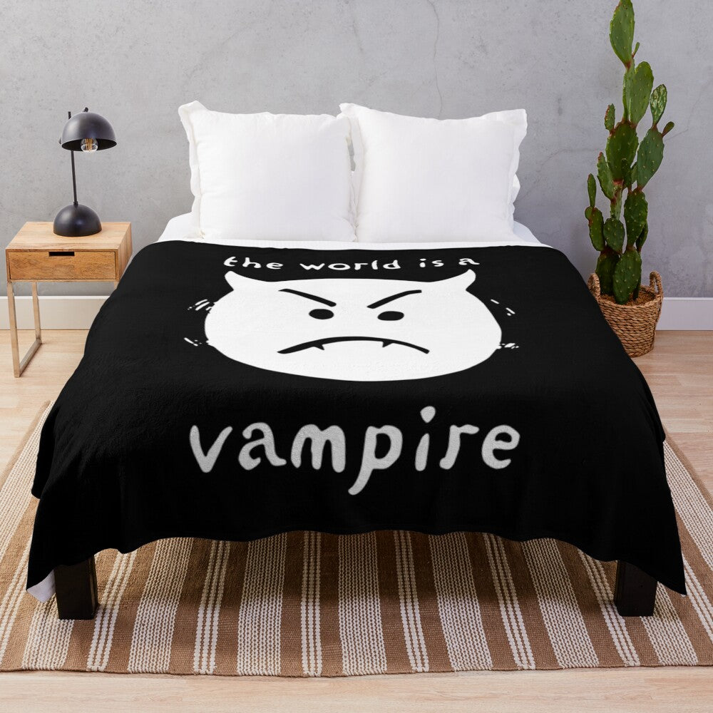 Smashing Pumpkins inspired plush blanket featuring a gothic 'The World is a Vampire' design