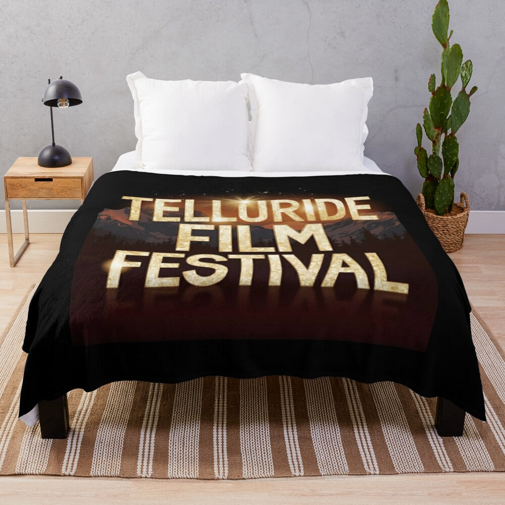 Plush blanket with Telluride Film Festival, Colorado 2024 design