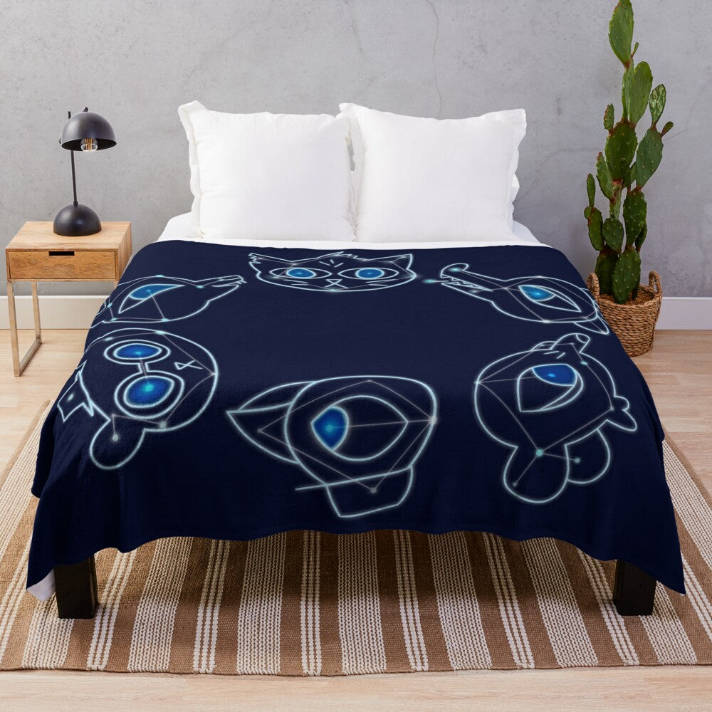 Cozy night in the woods plush blanket with constellation design