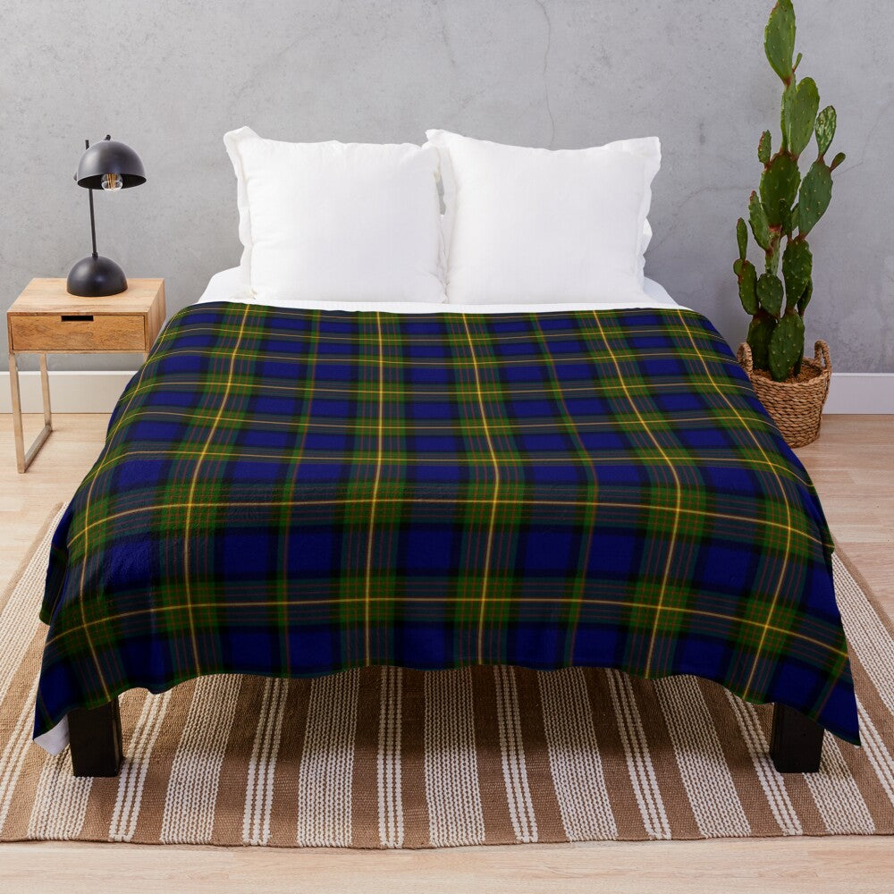 Clan Muir Tartan Plush Blanket with Soft, Luxurious Fabric