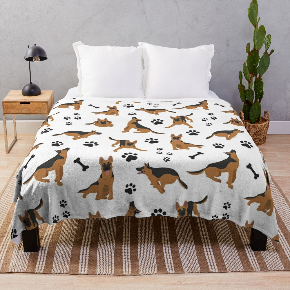 Soft and Cozy German Shepherd Patterned Plush Blanket