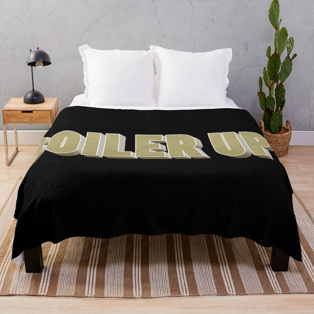 Boiler Up! Plush Blanket with Purdue University Boilermakers Logo